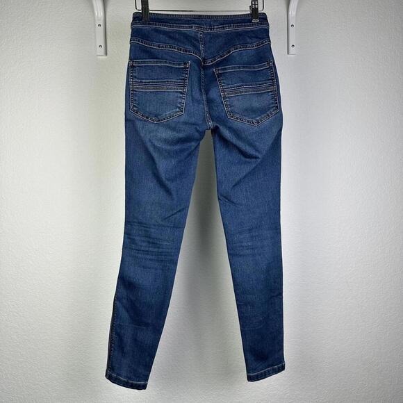 Size W25 Womens Free People Blue Wash Skinny Jeans Stretched Denim - Picture 3 of 5